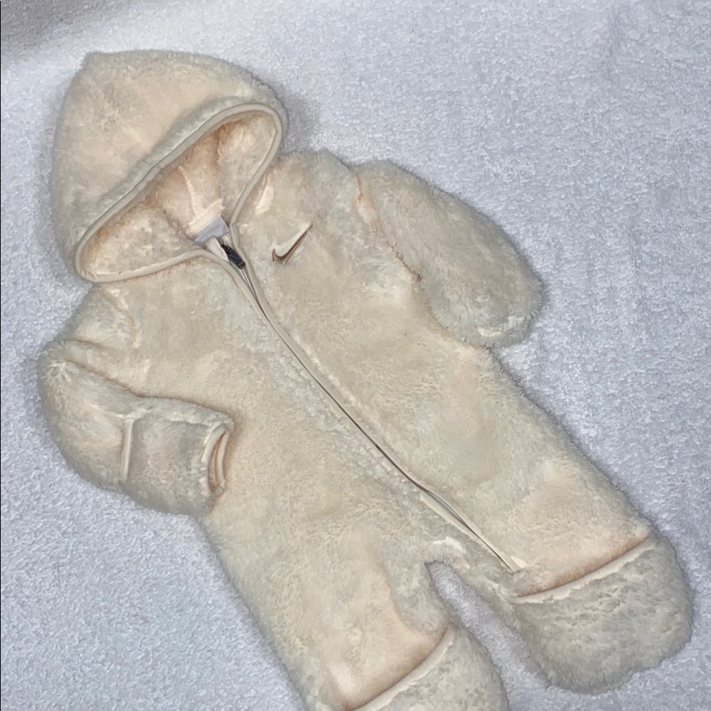 Nike Baby Cream Fleece Sherpa Snowsuit bunting pale ivory 3m